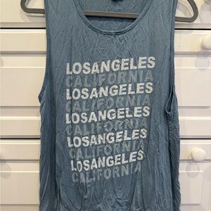 Blue Graphic Tank Top